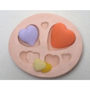 Molde de Silicone - Kit Corações Mini 1 Ref. 206