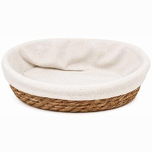 Cesta em palha Natural com Forro Oval Ref. 26207