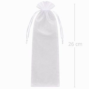 Saquinho de Organza 10 unid. 8 x 26 cm Branco
