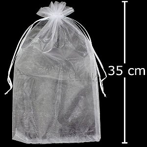 Saquinho de Organza 10 unid. 20 x 35 cm Branco