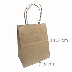 Sacola de Papel Kraft - 14,5 x 9,5 x 7 cm - Diversas Cores