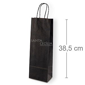 Sacola de Papel para Vinho - Preto