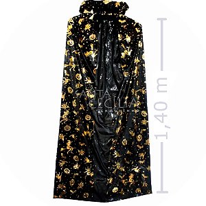 Capa Halloween preta - estampa Bruxa Ref.Q22030
