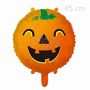Balão Metalizado Abóbora Redonda - Halloween 45 cm Ref. Q22018