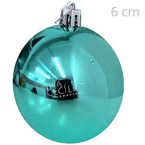 Bolas para Árvore de Natal 6 cm Candy Azul - 6 unid Ref. NTB20154