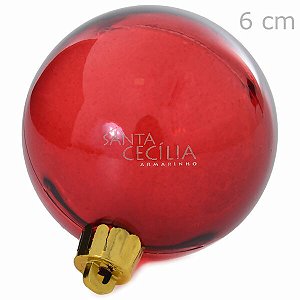 Bolas para Árvore de Natal 6cm Transparente Vermelha 6 unid. Ref. NTB60271
