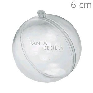 Bola de Acrílico Incolor 6 cm - 10 unidades