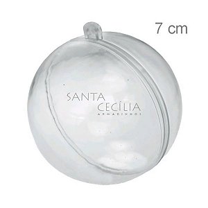 Lembrancinha Bola de Acrílico Incolor 7 cm de diâmetro - 5 unidades