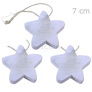 Estrelas em Madeira 3 unid. - Branco