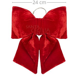 Laço de Veludo Vermelho Fofo 24 x 28 cm - Ref. 6398-A25