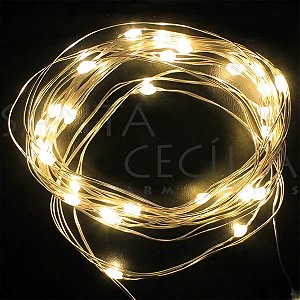 Fio de Cobre LED 30 lâmpadas - Cores Diversas