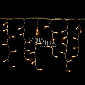 Cascata 8 Funções 100LED Branco Quente Fio Transparente Ref. NTL1100Q127V