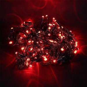 Pisca 8 Funções LED 100 LÂMPADAS - Vermelho Ref. NTL7100V127V