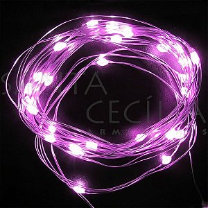 Fio de Cobre LED 30 lâmpadas - Pink