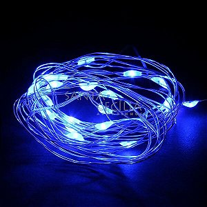 Fio de LED Rolha 20 lâmpadas - Azul