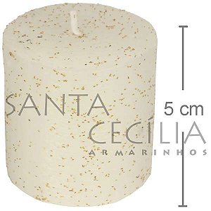 Vela Festa Branca com Glitter Ouro