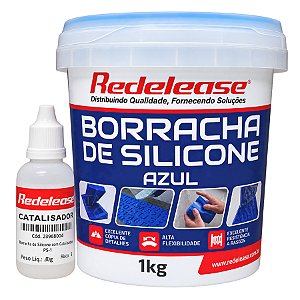 Borracha de Silicone Azul para Moldes 1 Kg com Catalisador PS-1