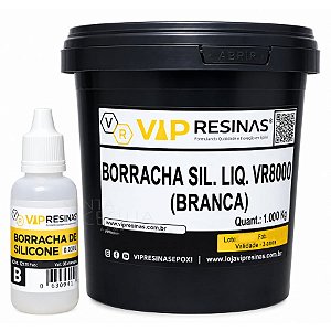 Borracha de Silicone Branca para Moldes 1 Kg VR 8000 com Catalisador 30g