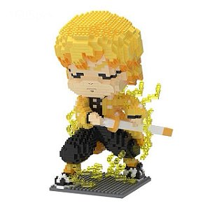 Diorama Zenitsu Agatsuma Demon Slayer - Mini Blocos de Montar