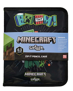 Estojo escolar Minecraft com 43 peças Original Smiggle