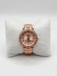 Relógio Rosé Feminino Cravejado