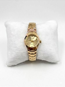 Relógio Feminino Dourado Compacto