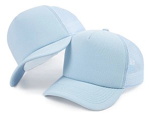 Boné Trucker Liso Redinha Aba Curva Kit 2 Peças Branco e Cinza