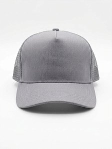 Boné Trucker Liso Redinha Aba Curva Kit 2 Peças Cinza e Preto