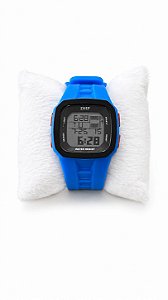 Relógio Masculino Digital DHP Azul Com Botões Vermelhos