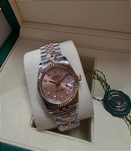 Rolex Datejust Prata/Rose Unissex