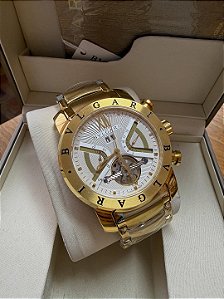 Bvlgari Iron Man Dourado/Branco