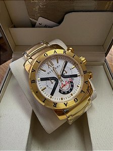 Bvlgari Homem de Ferro Dourado/Branco