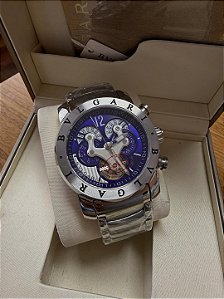 Bvlgari Iron Man Prata/Azul