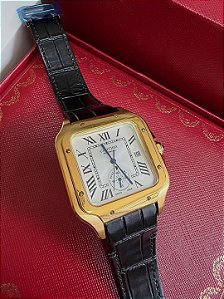 Cartier Santos Dumont Dourado/Preto