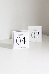 Número de mesa em papel texturizado