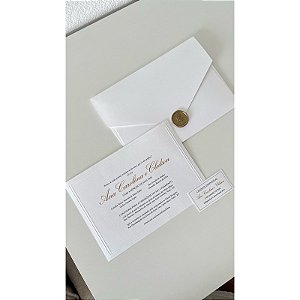 Convite individual | 7,5 X 4 cm - Papel opalina telado