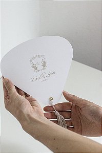 Ventarola/Leque para casamento com pingente de tassel