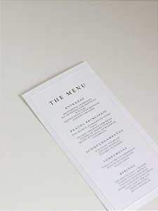 Menu com borda em alto relevo | Papel texturizado