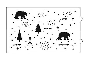 Stencil para bolo - Urso polar