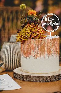 Topo de bolo -Feliz aniversario 2-   Acrílico - Várias cores