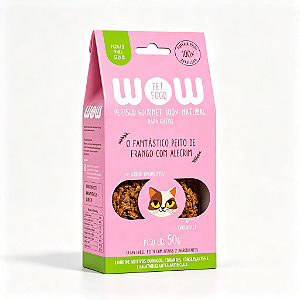 PETISCO DESIDRATADO NATURAL PREMIUM WOW - Sabor Frango Com Alecrim Para Gato