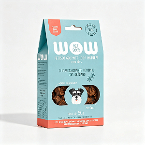 PETISCO DESIDRATADO NATURAL PREMIUM WOW - Sabor Suíno Com Orégano Para Cão