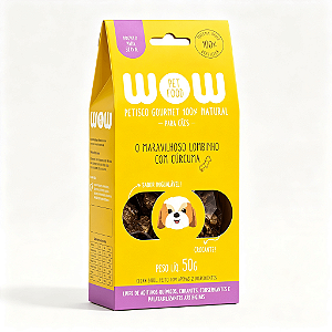 PETISCO DESIDRATADO NATURAL PREMIUM WOW - Sabor Suíno Com Cúrcuma Para Cão