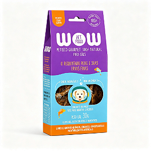 PETISCO DESIDRATADO NATURAL PREMIUM WOW - Sabor Peixe Com Ervas Finas Para Cão