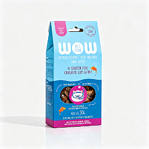 PETISCO DESIDRATADO NATURAL PREMIUM WOW - Sabor Peixe Com Catnip Para Gato