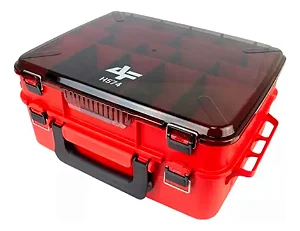 Caixa De Pesca Maleta C/ 05 Estojos Albatroz H574 Dupla Face Cor VERMELHO
