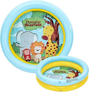 DM Toys Piscina Inflável Infantil 21L Floresta Divertida DMS7015