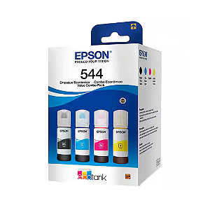 Kit com 4 Garrafa de Tintas de Tinta Epson, Preto, Ciano, Magenta, Amarelo, T544520-4P - Epson - 1 UN