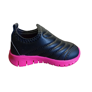 Tênis Guimi Sem Cadarço Preto/Pink PVC