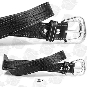 Cinto Country de Couro Preto JSA007